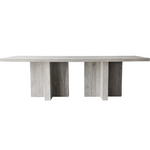 Reclaimed Teak Lightened Outdoor Dining Table, T-Base, 96"L x 38"W
