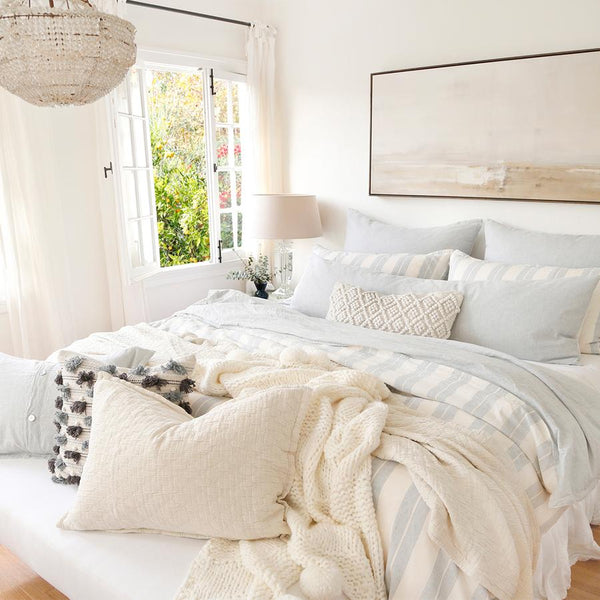 Carter Body Pillow, Ivory/Denim