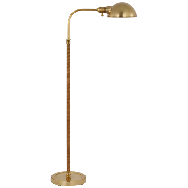 Basden Medium Pharmacy Lamp, Brass and Natural Rattan