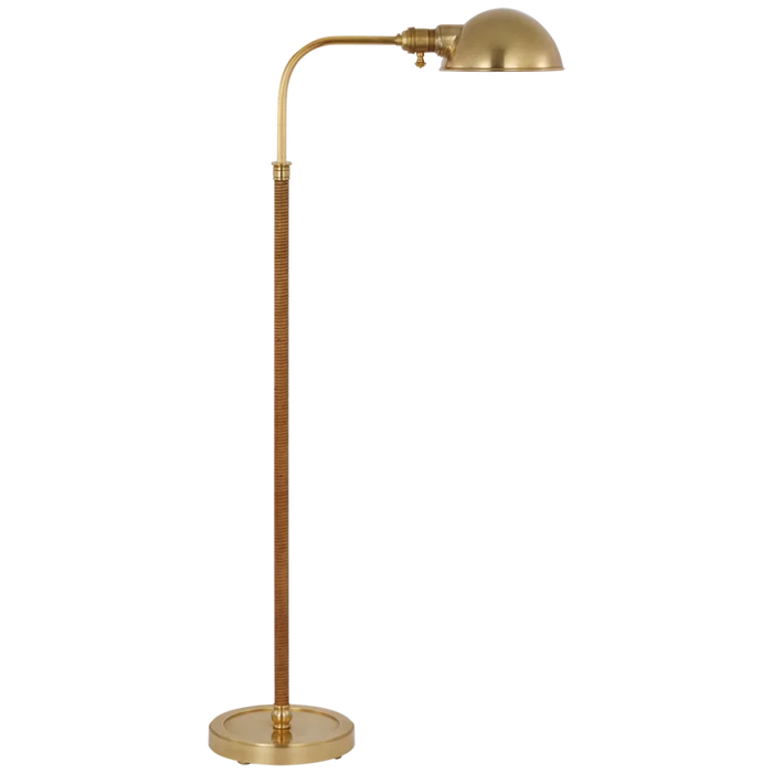 Basden Medium Pharmacy Lamp, Brass and Natural Rattan