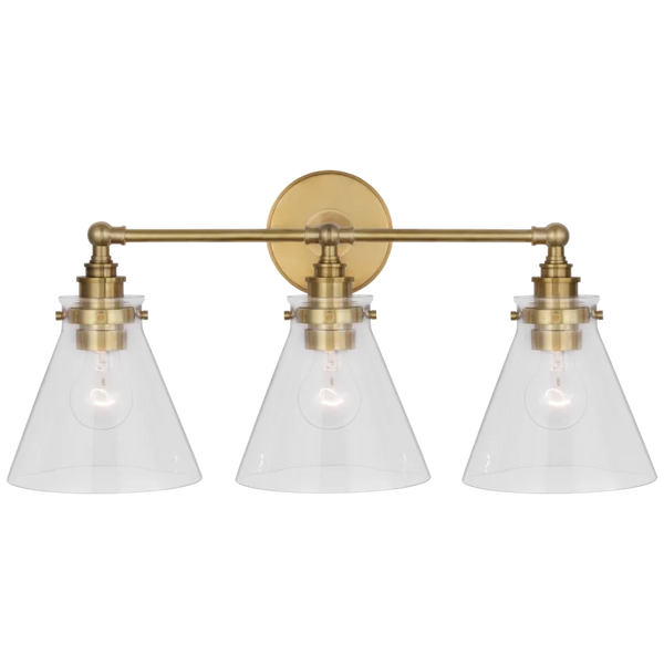 Parkington 24" Three Light Bath Bar, Brass
