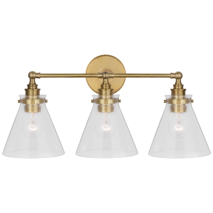 Parkington 24" Three Light Bath Bar, Brass