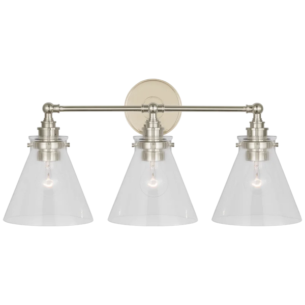 Parkington 24" Three Light Bath Bar, Polished Nickel