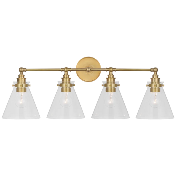 Parkington 32" Four Light Bath Bar, Brass