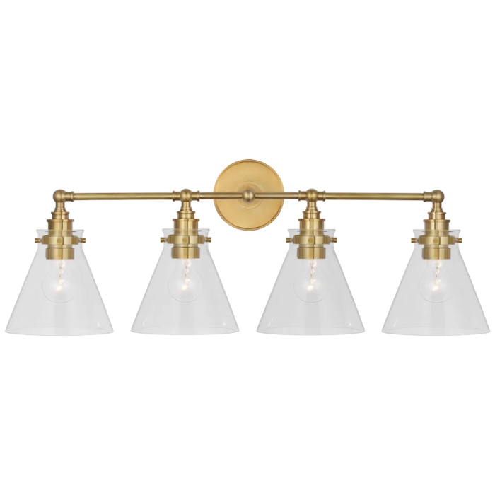 Parkington 32" Four Light Bath Bar, Brass