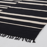 Offset Black Stripe Cotton Rug