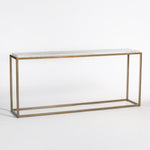 Beckett 72" Console in Cloud Marble and Antique Brass