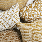 Saqqara Saffron Linen Cushion, 22" x 22"