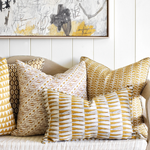 Luxor Saffron Linen Cushion, 20" x 20"