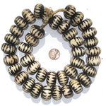 Chevron Design Batik Bone Beads, Large