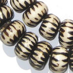 Chevron Design Batik Bone Beads, Large