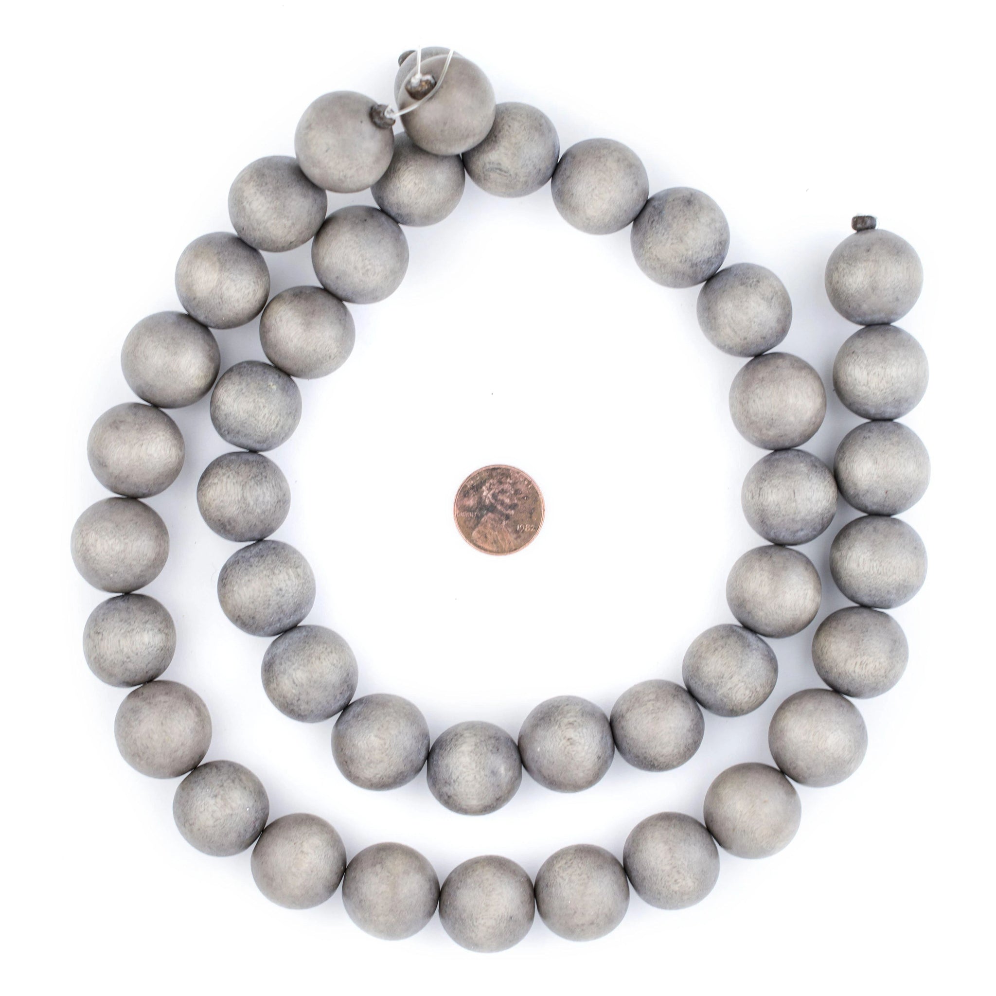 Grey Natural Wood Beads