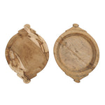 Round Wood Hand-Carved Bowls