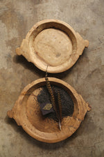 Round Wood Hand-Carved Bowls