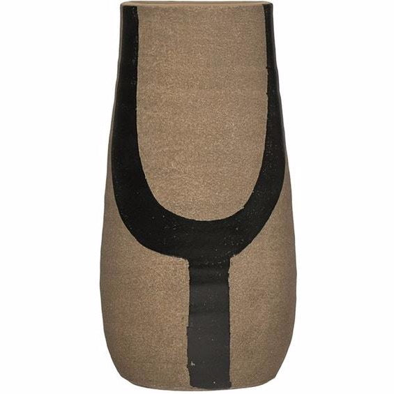 Black Hand-Painted Terra Cotta Vase