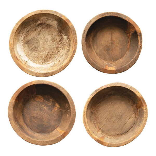 Round Found Teak Wood Bowl