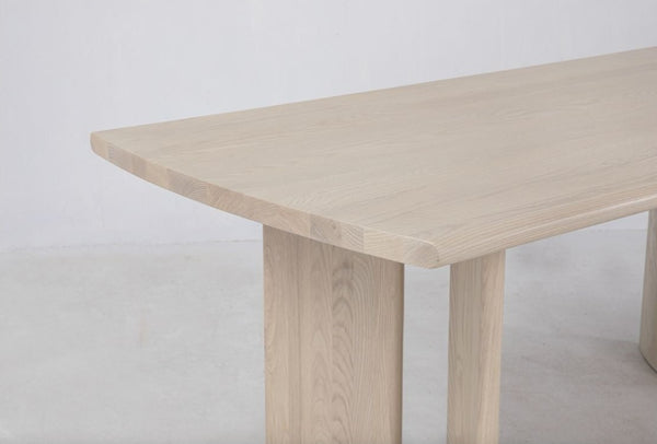 Crest 108" White Ash Dining Table, Nude