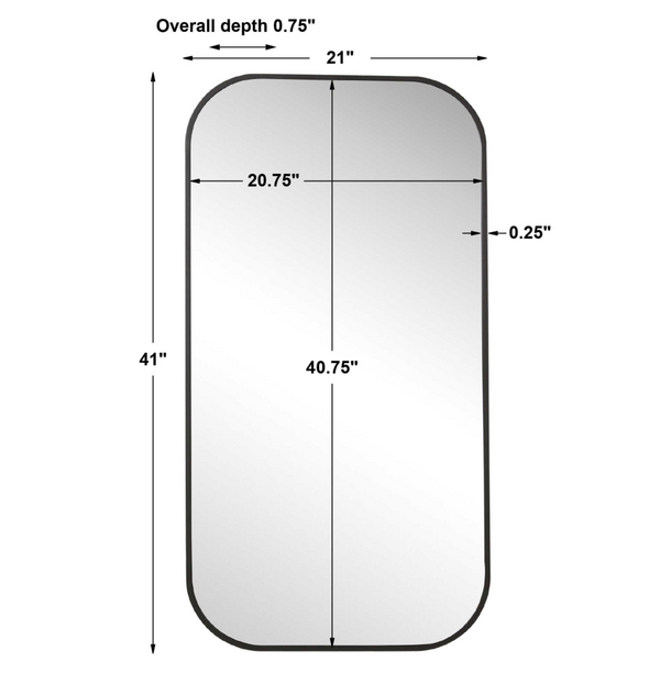 Taft Mirror - Black, 21"W x 1"D x 41"H