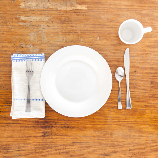 Aden Cotton Napkin, White & Navy