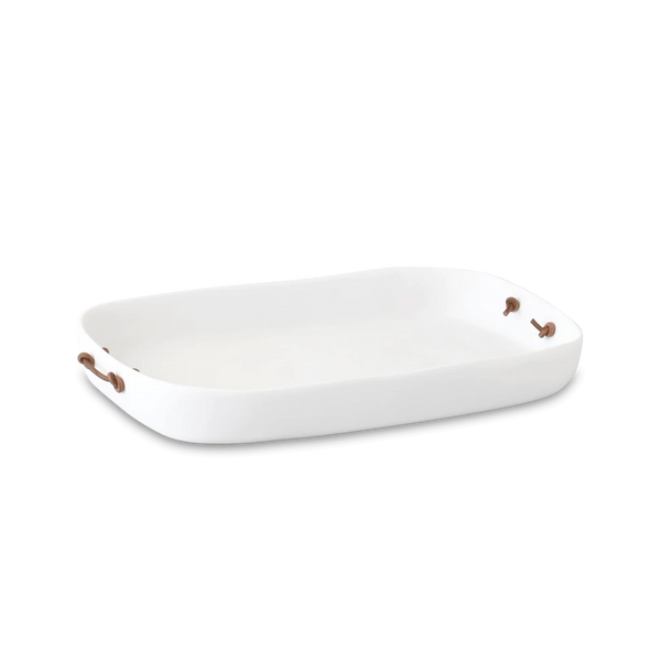 Extra Large Tray With Leather Handles
