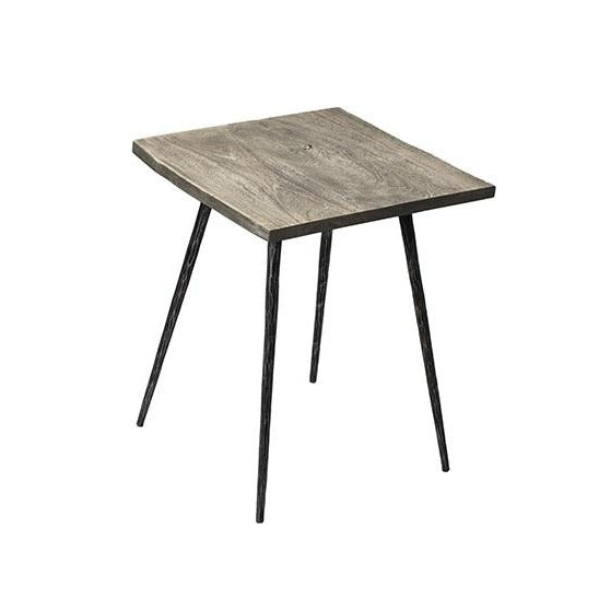 Velez End Table in Dark Acacia Wood, 18"W x 18"D x 22"H