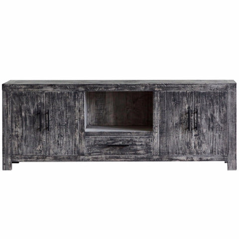 Reclaimed Elm Media Console, Old Grain, 62"L x 18"D x 23"H