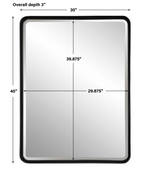 Crofton Black Large Mirror, 30"W x 3"D x 40"H