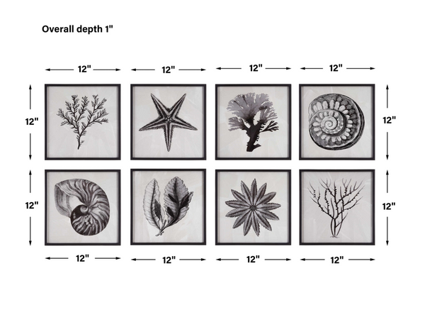 Sea Living Framed Prints - 8 Styles, 12" x 12"