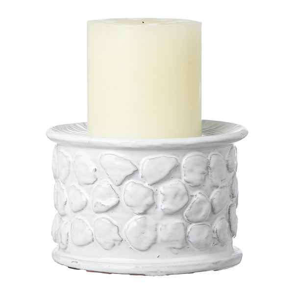 White Terracotta Candle Holder