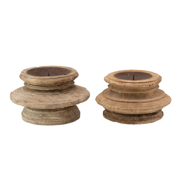 Round Wood Candle Holder