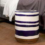 Belda White/Blue Stool