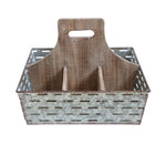 Metal & Wood Caddy with 9-Compartments