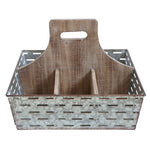 Metal & Wood Caddy with 9-Compartments