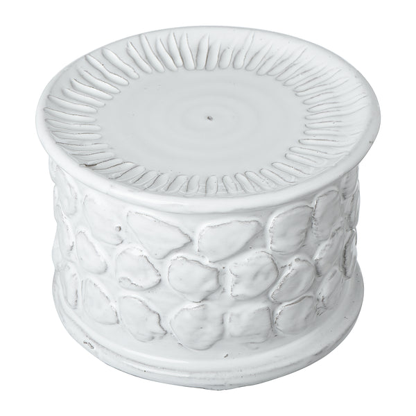 White Terracotta Candle Holder