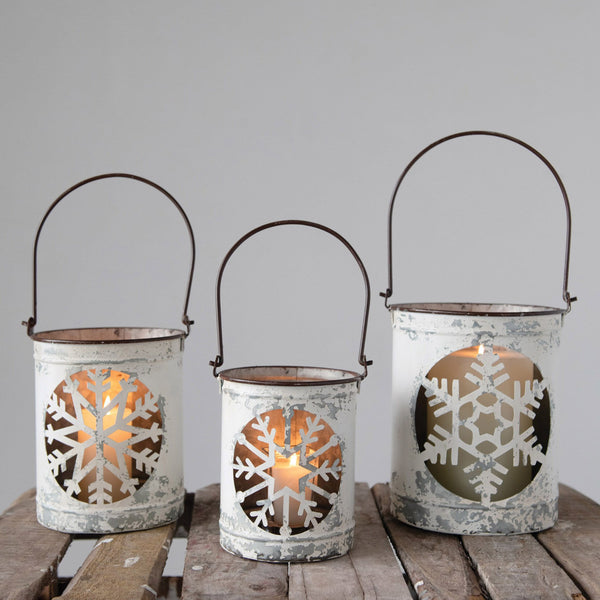 Metal Lanterns with Snowflake