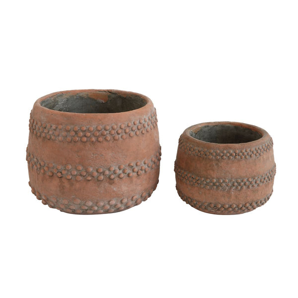 Cement Pot, Terra Cotta Color