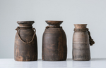 Found Wood Container With Rope