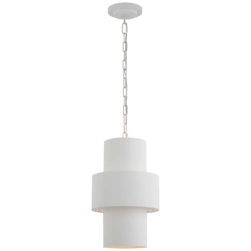 Chalmette 11" Layered Pendant, Plaster White