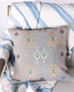 Cactus Silk Pillow, Grey