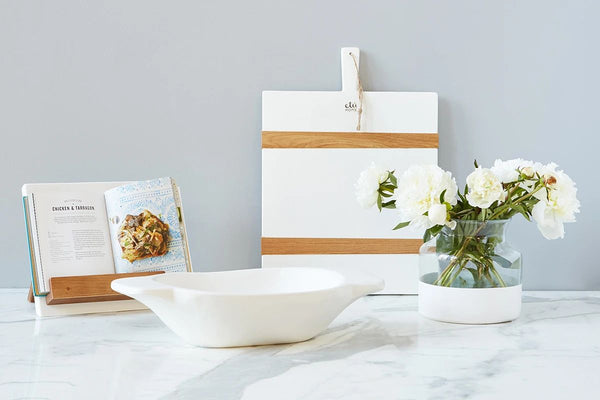 White Rectangle Mod Charcuterie Board, Medium