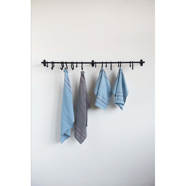 Forged Metal Wall Rod with 18 Hooks