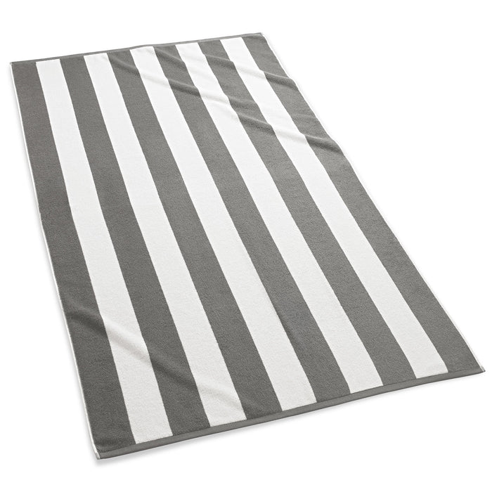 Cabana Stripe Beach Towel, Grey