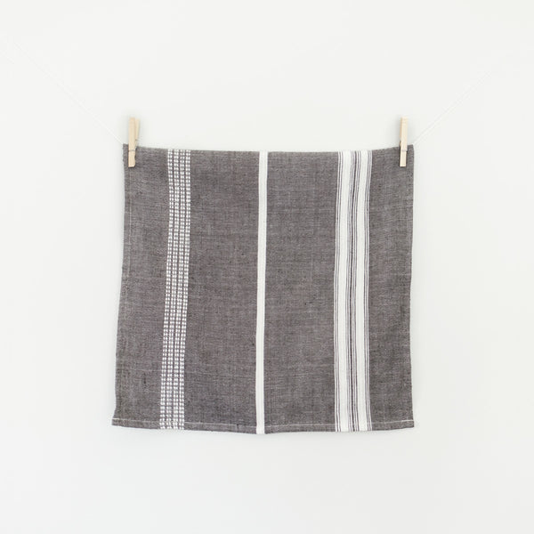 Aden Cotton Napkins, White & Grey