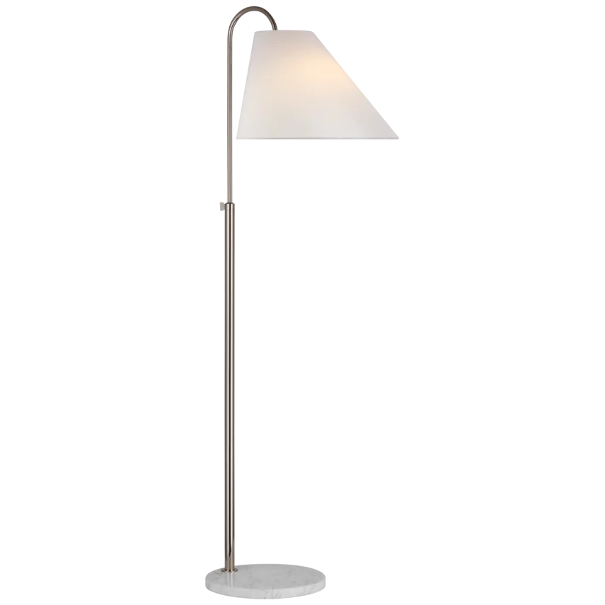 Kinsley Medium Floor Lamp, Polished Nickel