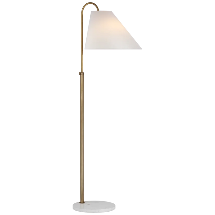 Kinsley Medium Floor Lamp, Soft Brass
