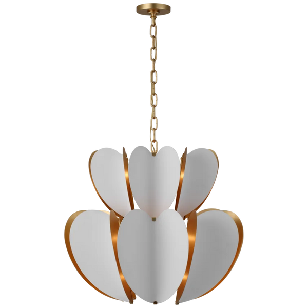 Danes Two Tier Chandelier, White and Gild