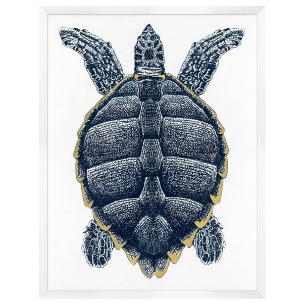 Sea Turtle With Gold Leaf 2, 41"W x 53"H