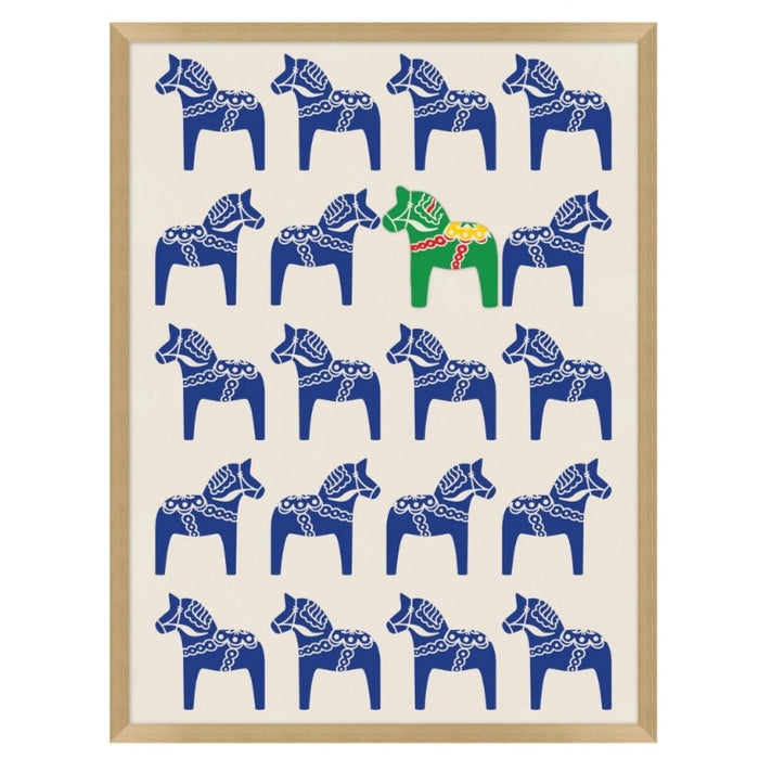 Dala Horse Green, 28.5"W x 37.5"H