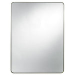 Modern Accent Mirror, Brushed Brass, 36"W X 2"D X 48"H