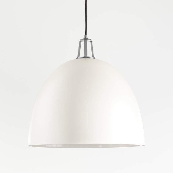 Maddox Dome Pendant - Large, White